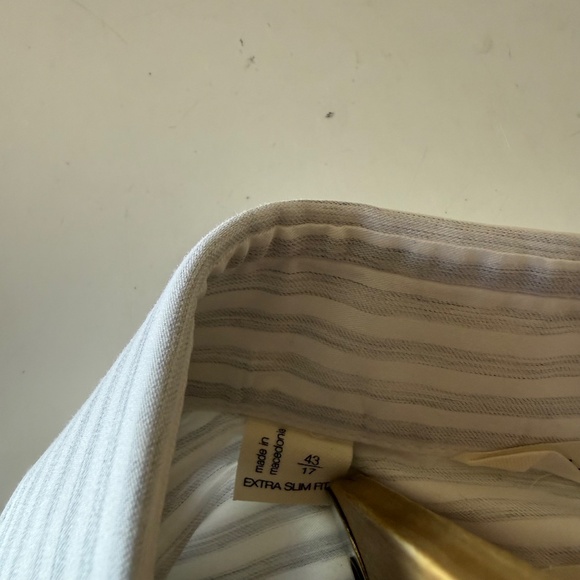 SuitSupply Cotton Tencel Light Gray Long Sleeve Button Dress Shirt 17 Extra SLIM - Picture 5 of 9